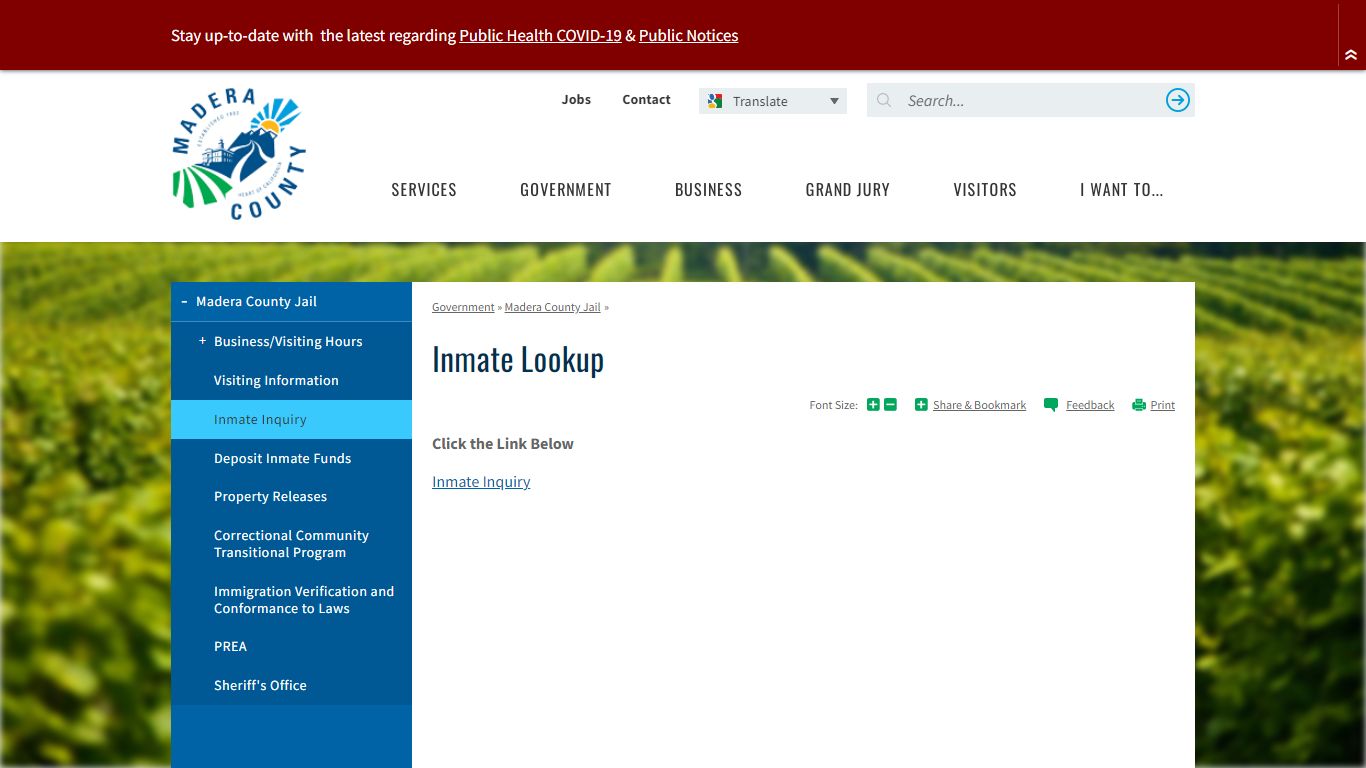 Inmate Lookup | Madera County - Madera County, California